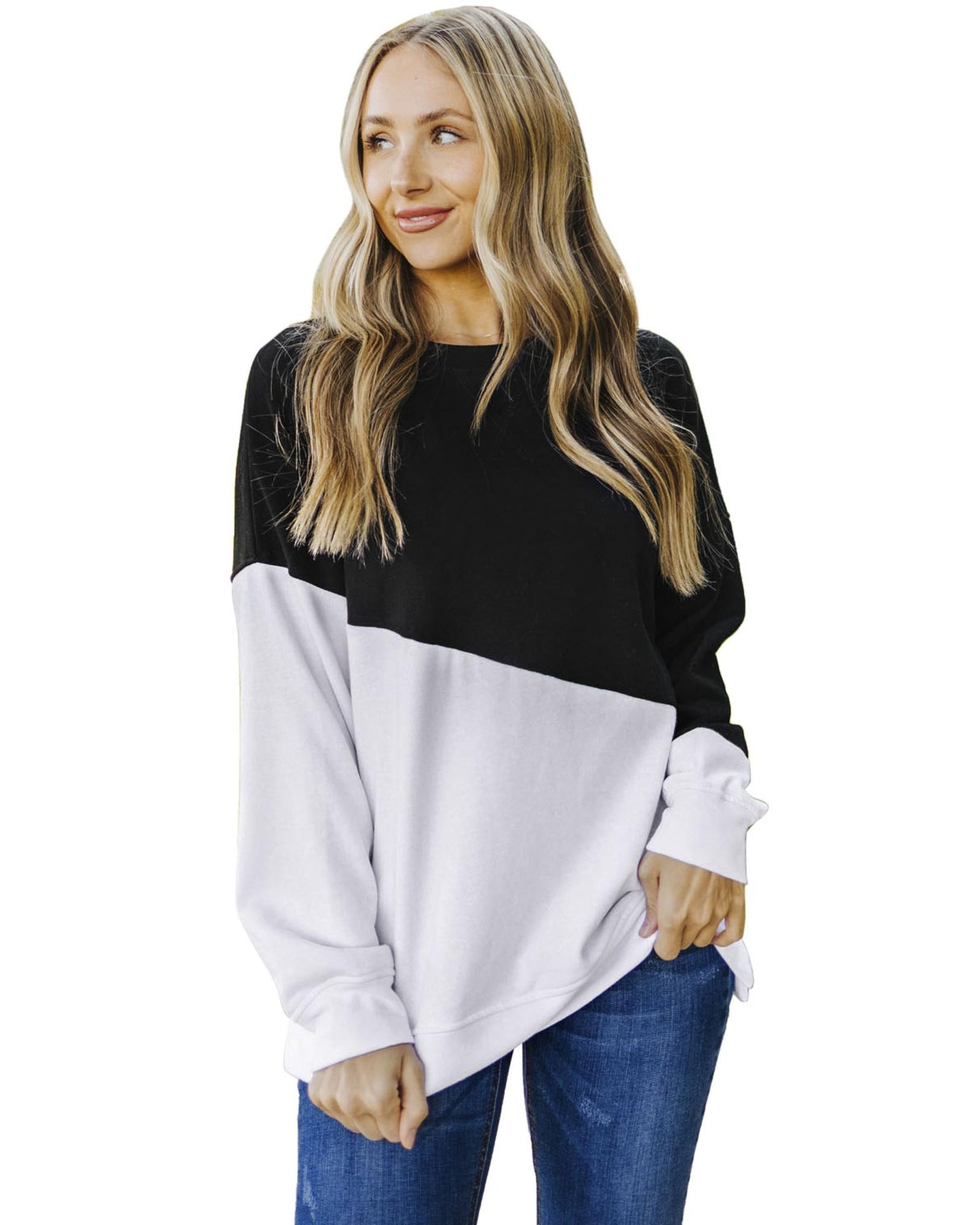 Azura Exchange Patchwork Dropped Shoulder Sweatshirt - M