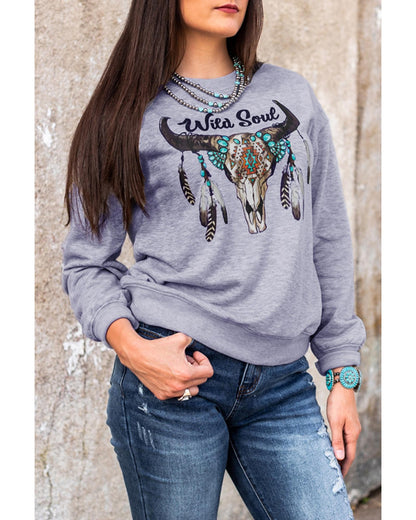 Azura Exchange Wild Soul Western Graphic Print Sweatshirt - 2XL