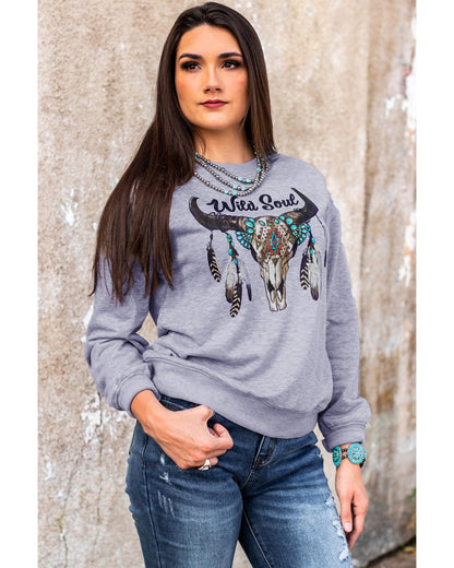 Azura Exchange Wild Soul Western Graphic Print Sweatshirt - 2XL