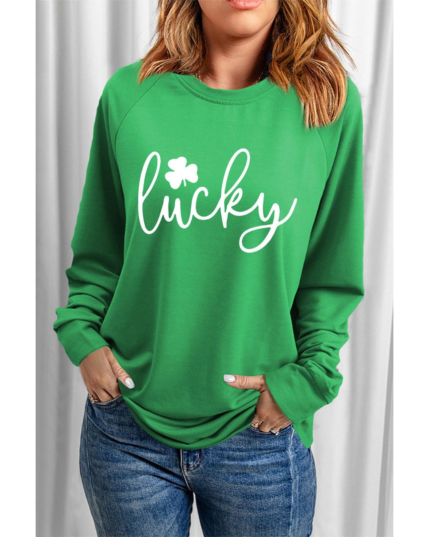 Azura Exchange Lucky Clover Print Graphic Sweatshirt - 2XL