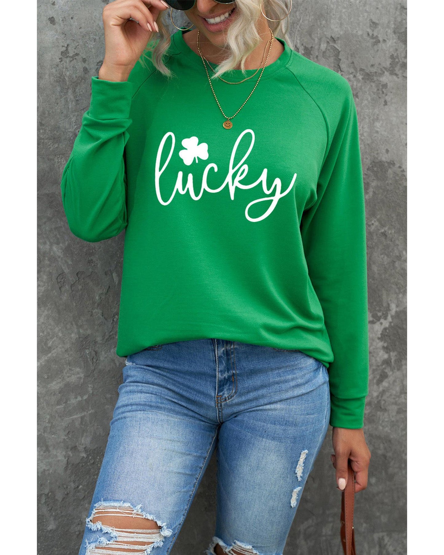 Azura Exchange Lucky Clover Print Graphic Sweatshirt - 2XL