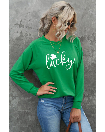 Azura Exchange Lucky Clover Print Graphic Sweatshirt - 2XL