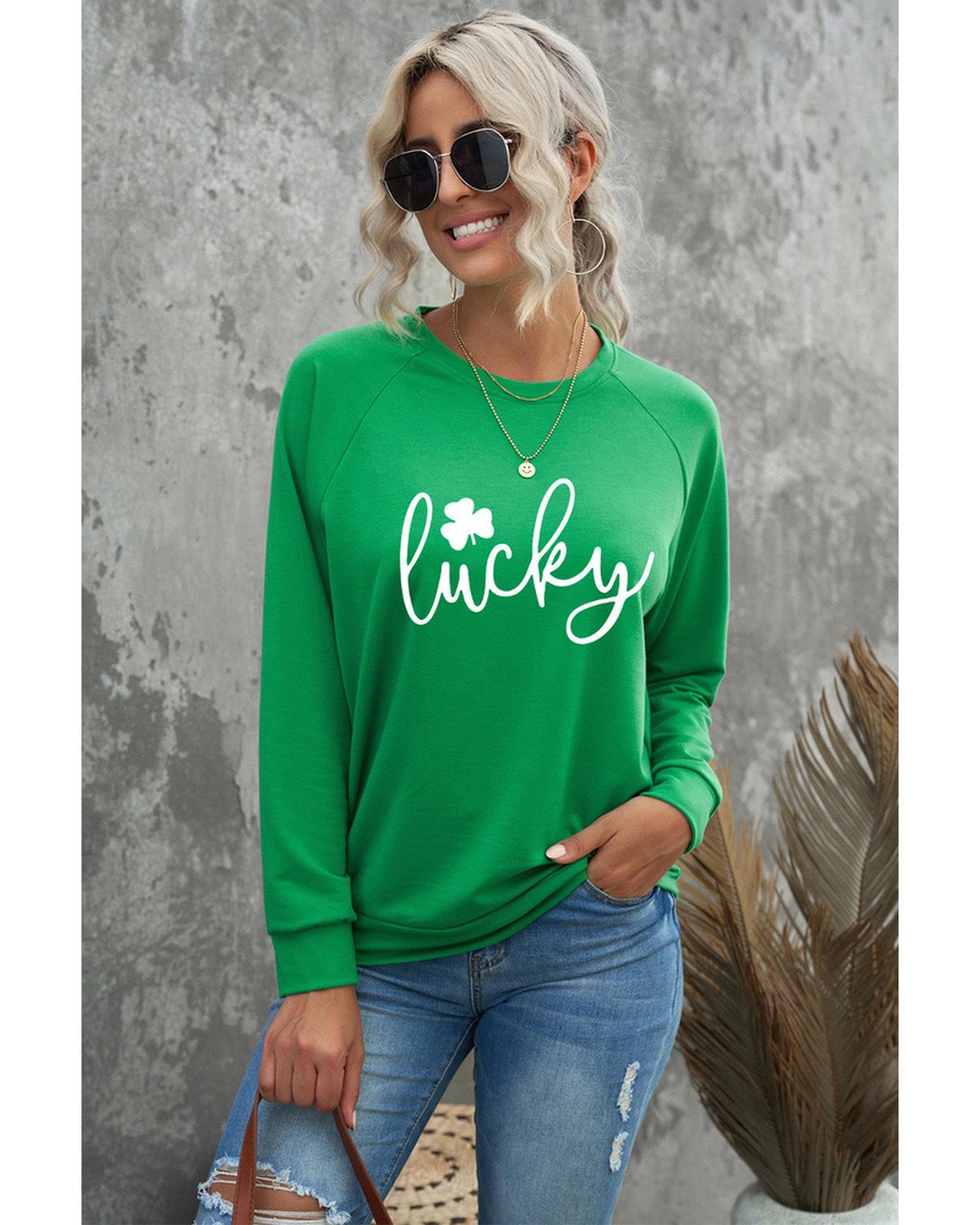 Azura Exchange Lucky Clover Print Graphic Sweatshirt - XL