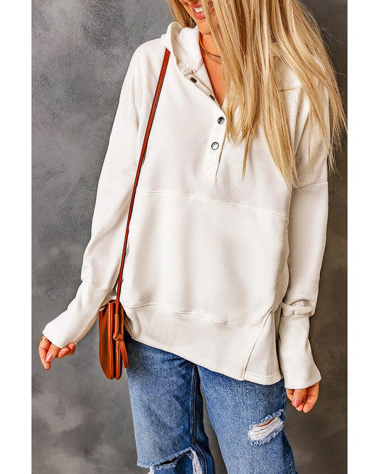 Azura Exchange Batwing Sleeve Henley Hoodie with Pockets - 2XL