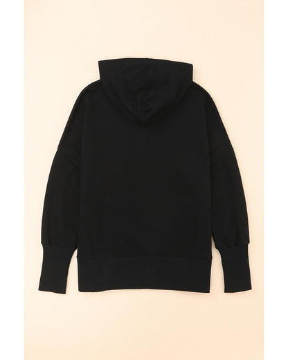 Azura Exchange Batwing Sleeve Hoodie with Pocketed Henley - M