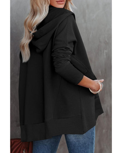 Azura Exchange Batwing Sleeve Hoodie with Pocketed Henley - M