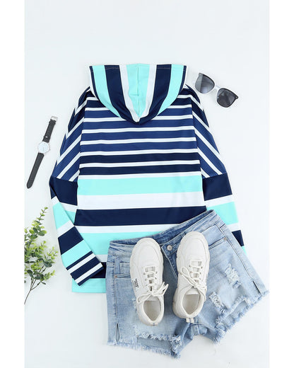 Azura Exchange Striped Drawstring Hoodie - 2XL