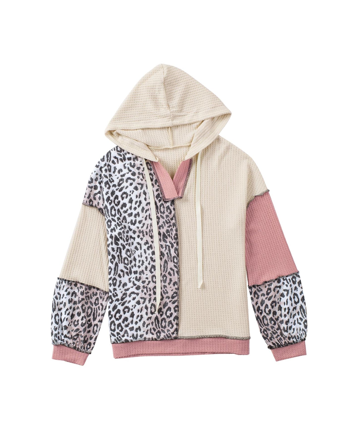 Azura Exchange Patchwork Waffle Knit Hoodie - M