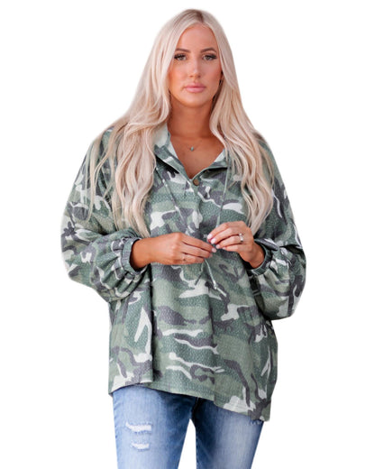 Azura Exchange Camo Print Oversize Hoodie - M