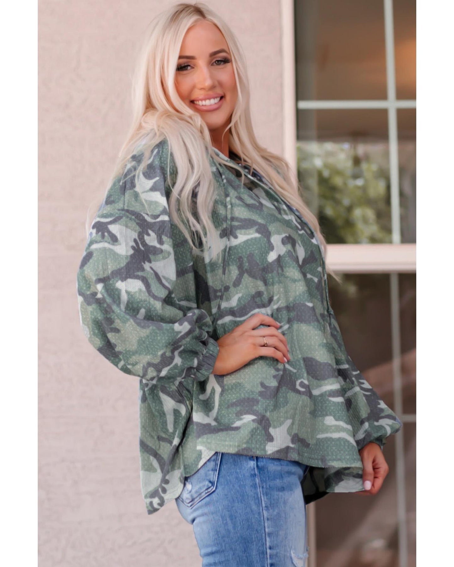 Azura Exchange Camo Print Oversize Hoodie - M