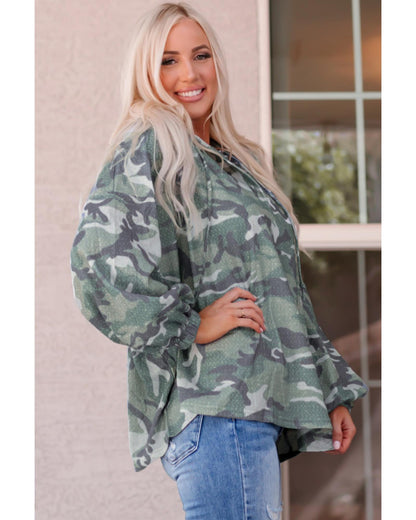 Azura Exchange Camo Print Oversize Hoodie - M