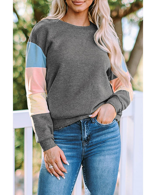 Azura Exchange Long Sleeve Colorblock Sweatshirt - 2XL