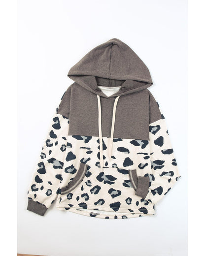 Azura Exchange Color Block Pocketed Drawstring Hoodie - L