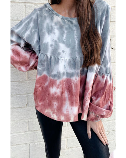 Azura Exchange Bishop Sleeve Tie Dye Sweatshirt - M