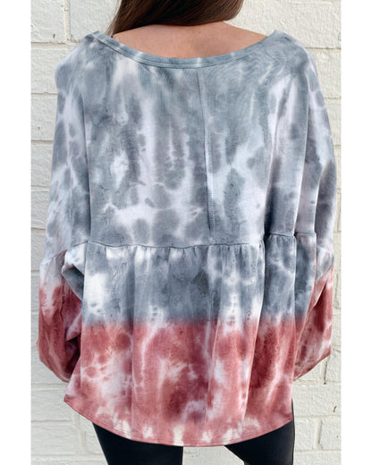 Azura Exchange Bishop Sleeve Tie Dye Sweatshirt - M