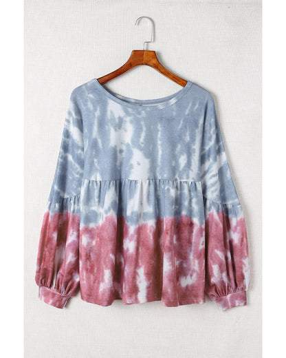 Azura Exchange Bishop Sleeve Tie Dye Sweatshirt - M