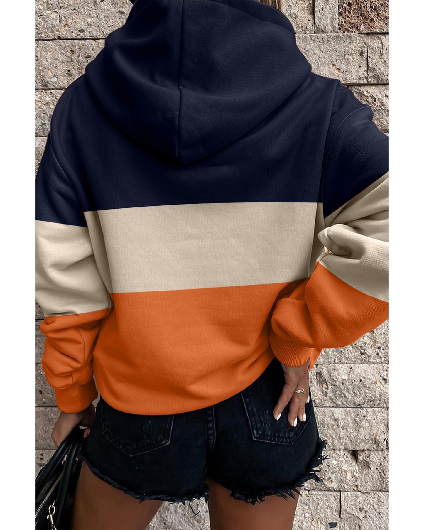 Azura Exchange Color Block Hoodie with Kangaroo Pocket - 2XL