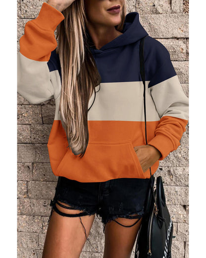 Azura Exchange Color Block Hoodie with Kangaroo Pocket - M