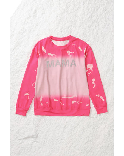 Azura Exchange Mama Rhinestone Letter Graphic Tie Dye Pullover - M