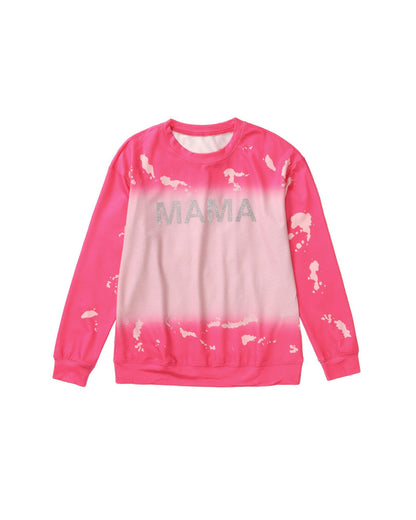 Azura Exchange Mama Rhinestone Letter Graphic Tie Dye Pullover - M