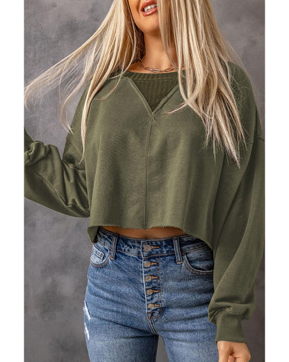 Azura Exchange Cropped Drop Shoulder Sweatshirt - S