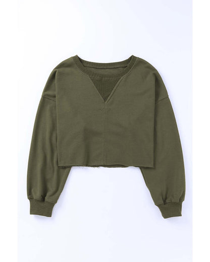 Azura Exchange Cropped Drop Shoulder Sweatshirt - S