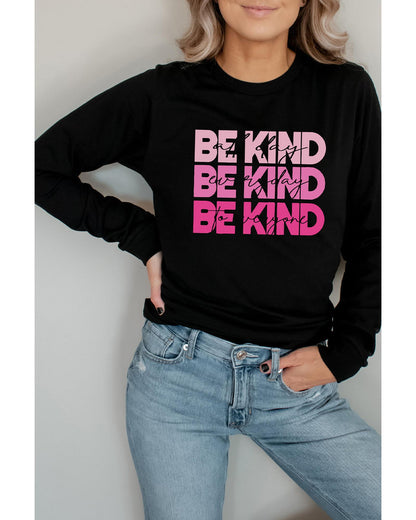 Azura Exchange BE KIND Letter Print Sweatshirt - L