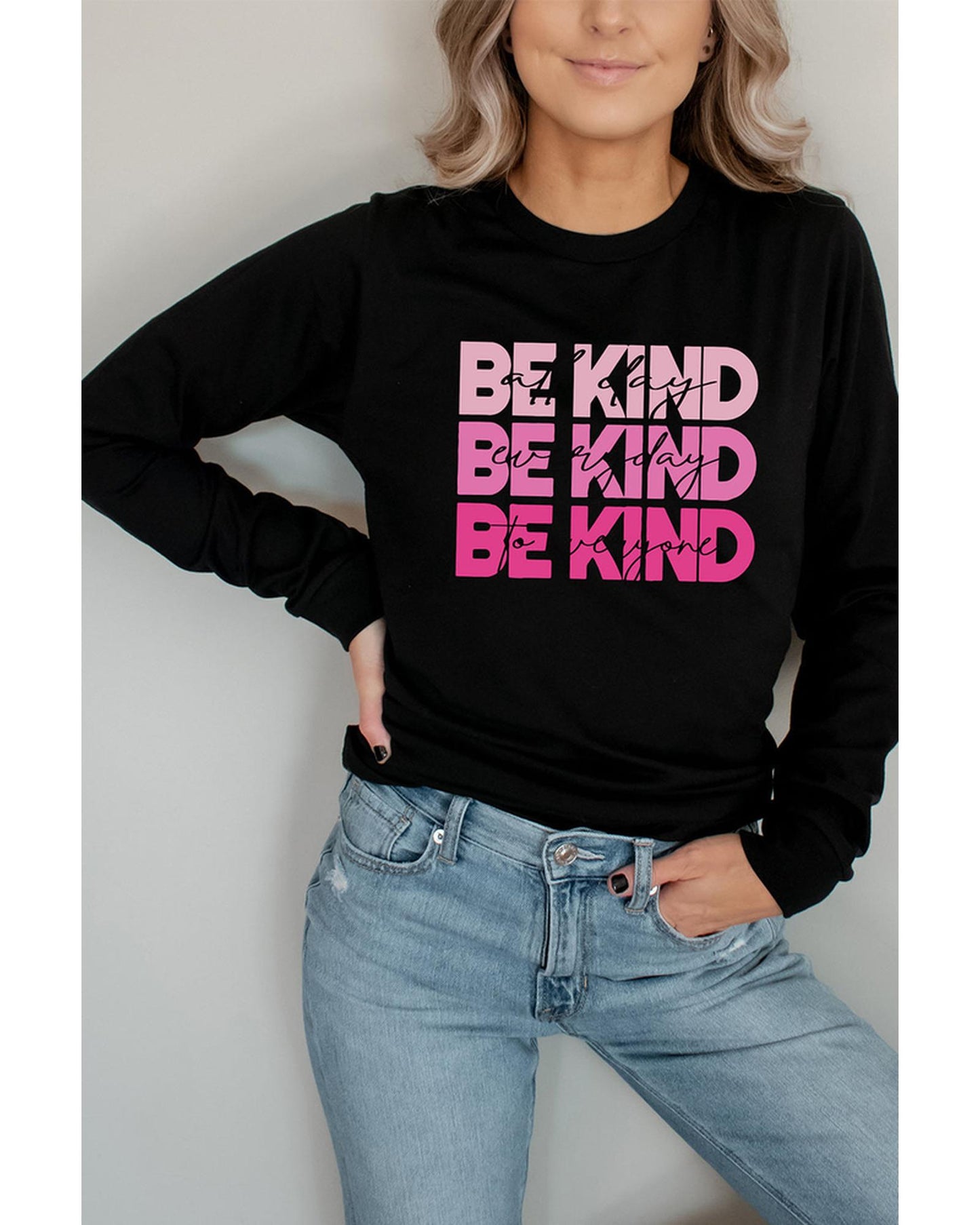 Azura Exchange BE KIND Letter Print Sweatshirt - XL