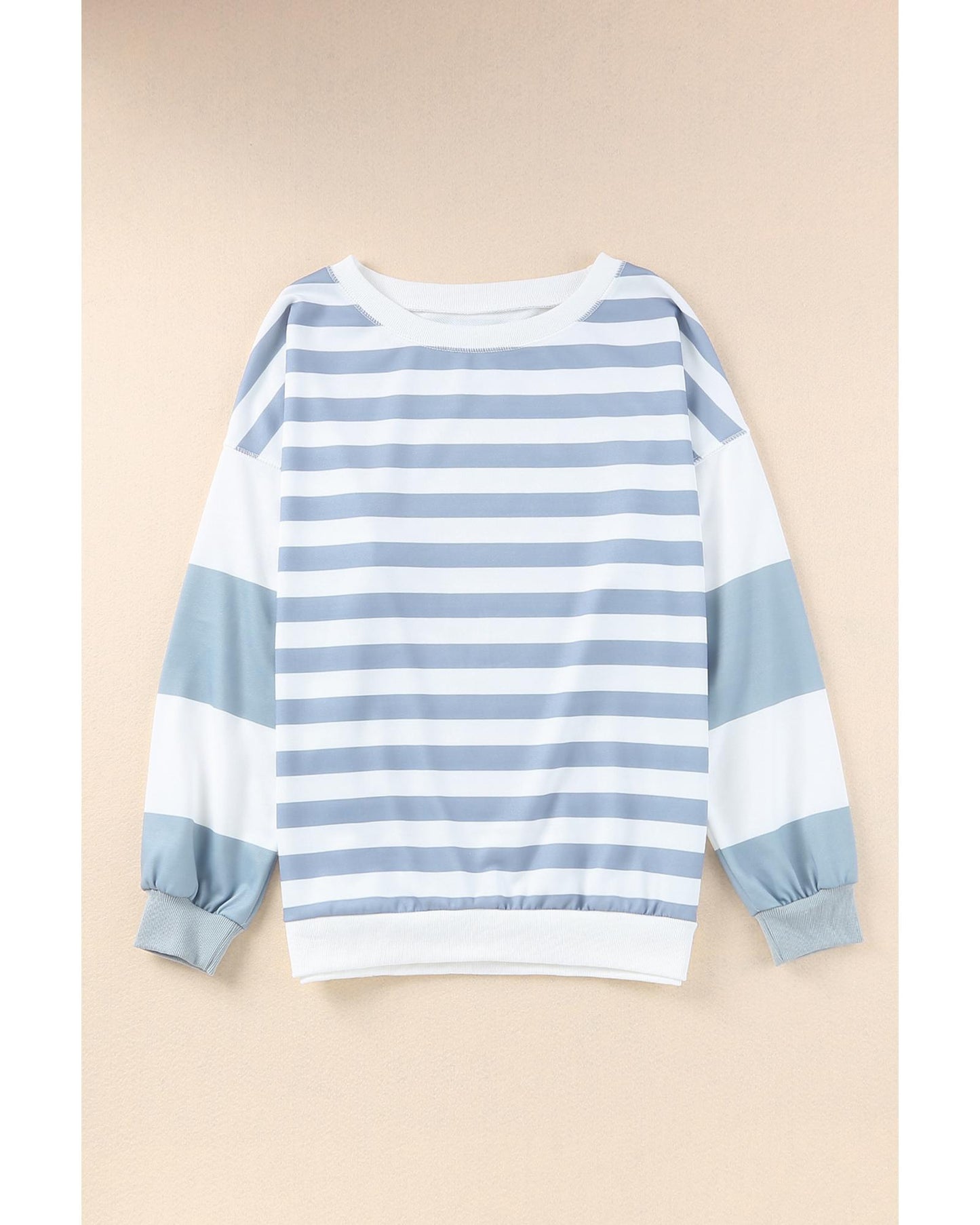 Azura Exchange Drop Shoulder Striped Pullover Sweatshirt - S