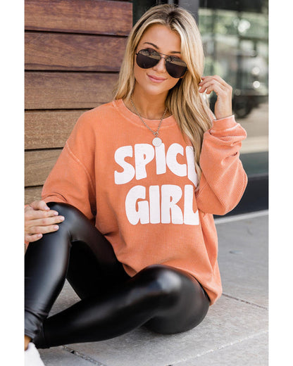 Azura Exchange Corded Spicy Girl Graphic Sweatshirt - S