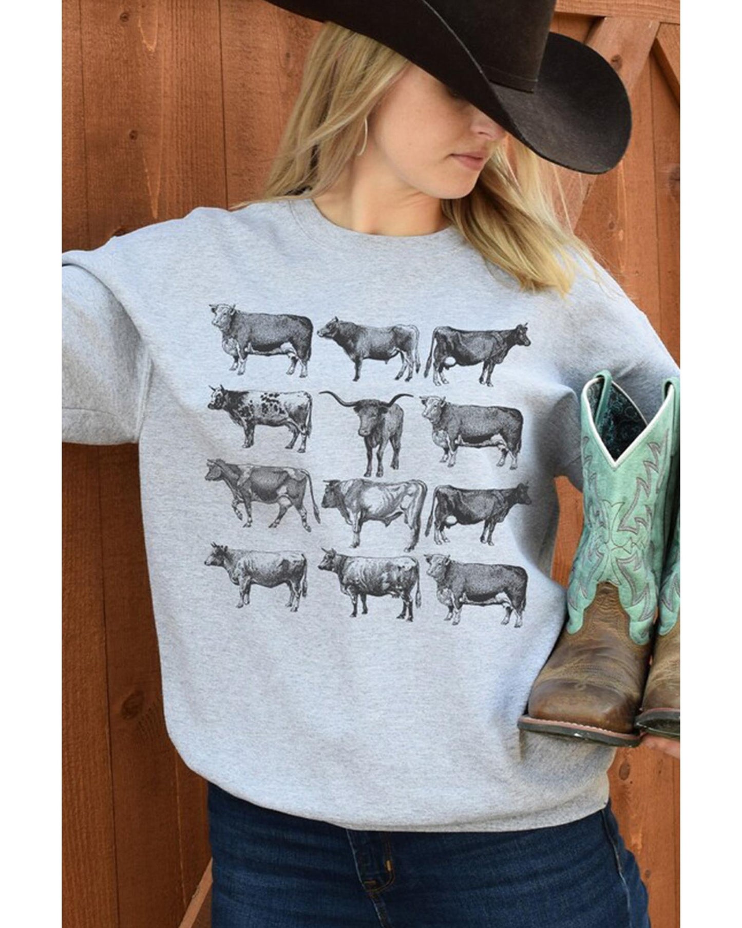 Azura Exchange Bull Graphic Print Long Sleeve Sweatshirt - 2XL