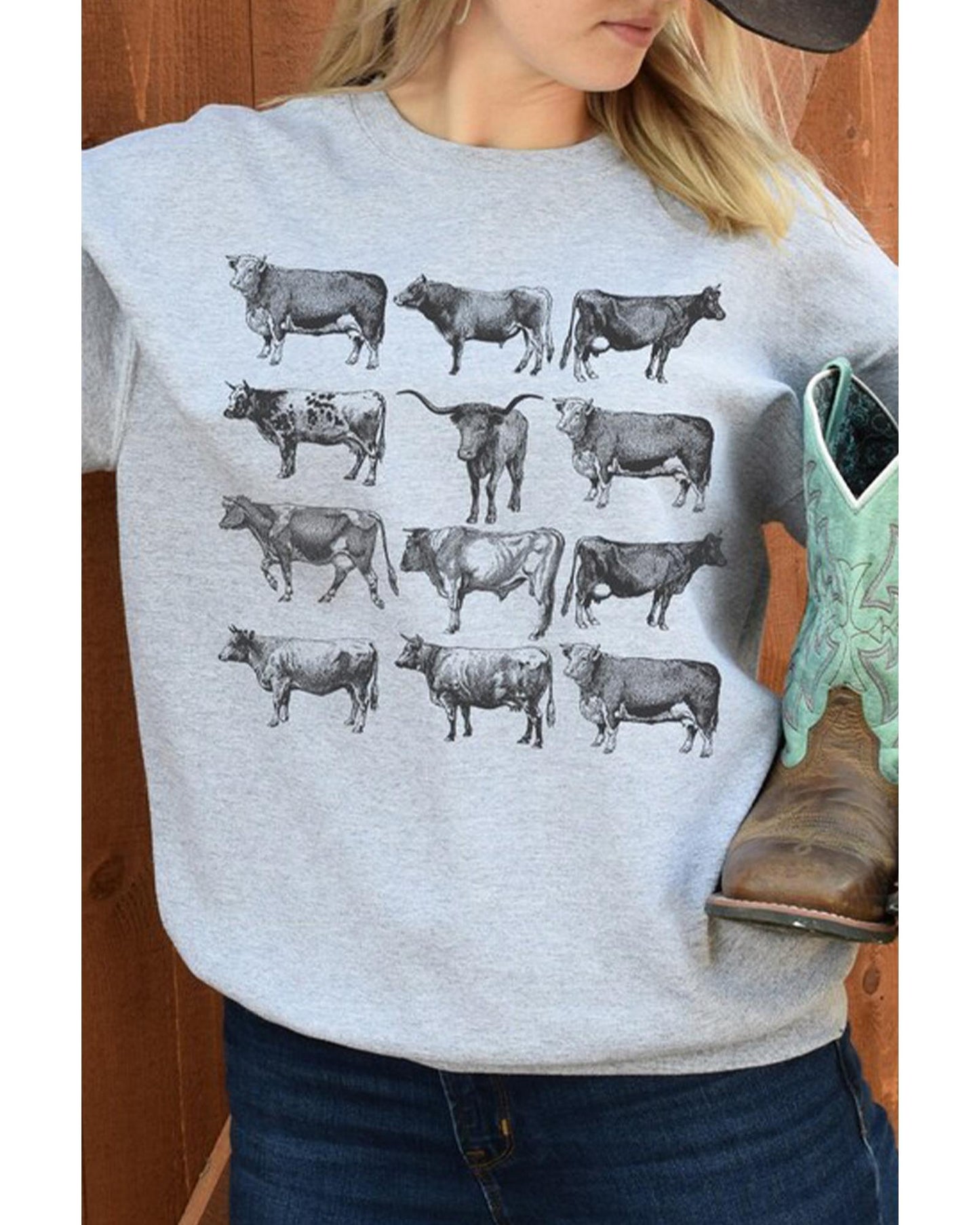 Azura Exchange Bull Graphic Print Long Sleeve Sweatshirt - L