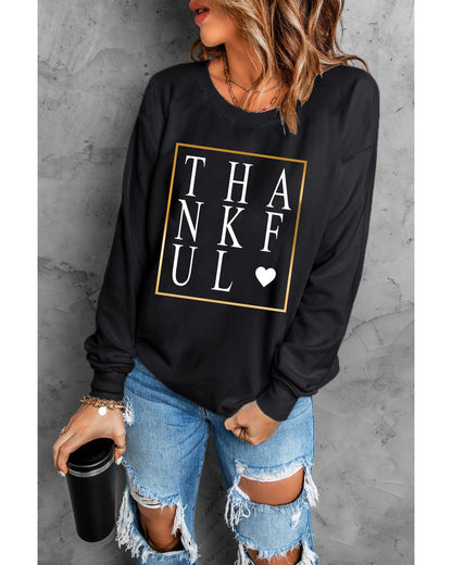 Azura Exchange Thankful Heart Print Sweatshirt - 2XL