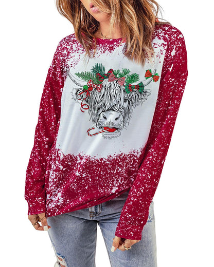 Azura Exchange Bleach Print Long Sleeve Sweatshirt - M