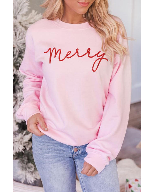 Azura Exchange Merry Letter Print Sweatshirt - 2XL