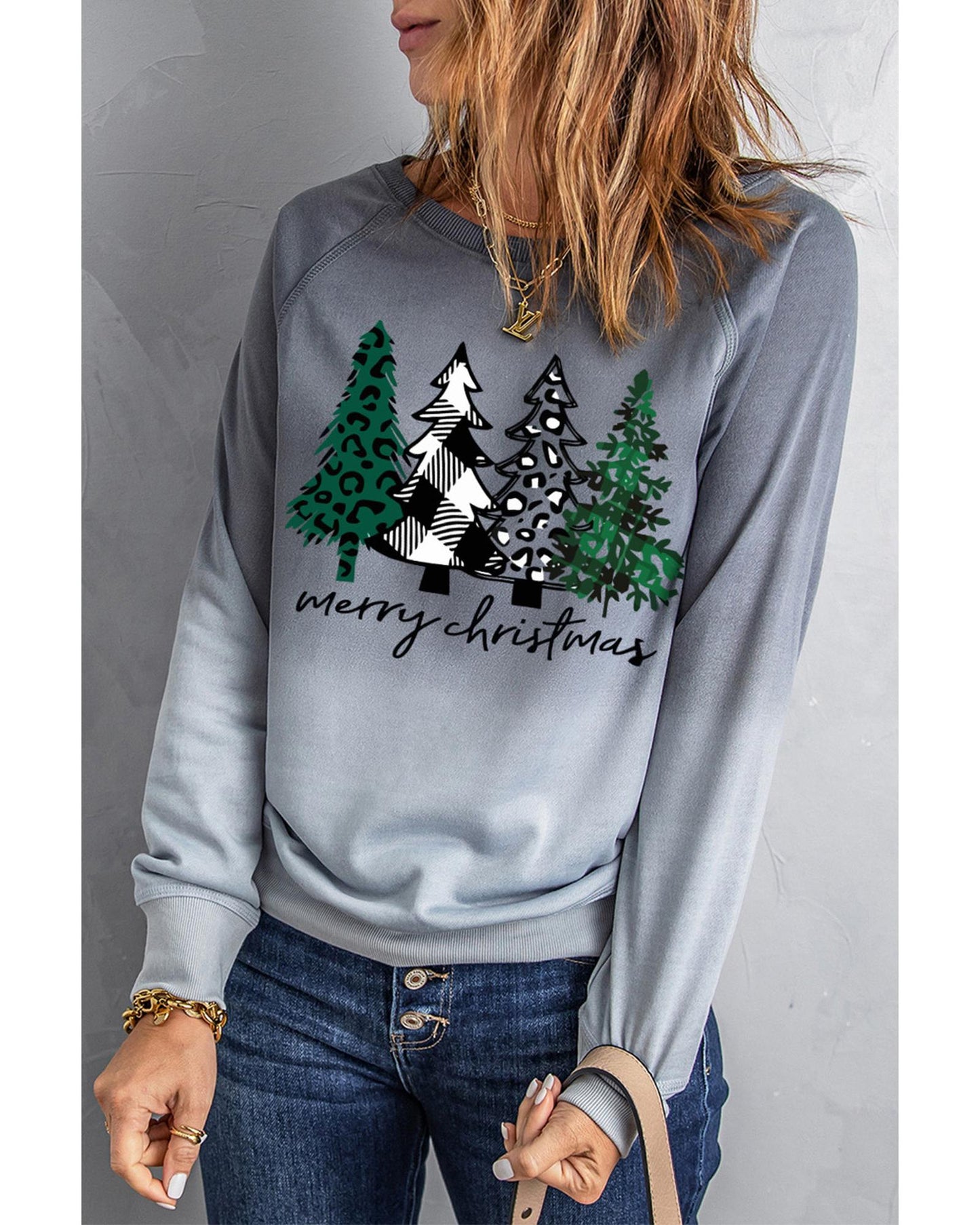 Azura Exchange Merry Christmas Tree Graphic Sweatshirt - S