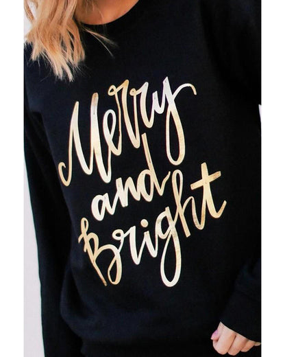 Azura Exchange Merry & Bright Print Sweatshirt - L