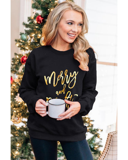 Azura Exchange Merry & Bright Print Sweatshirt - M