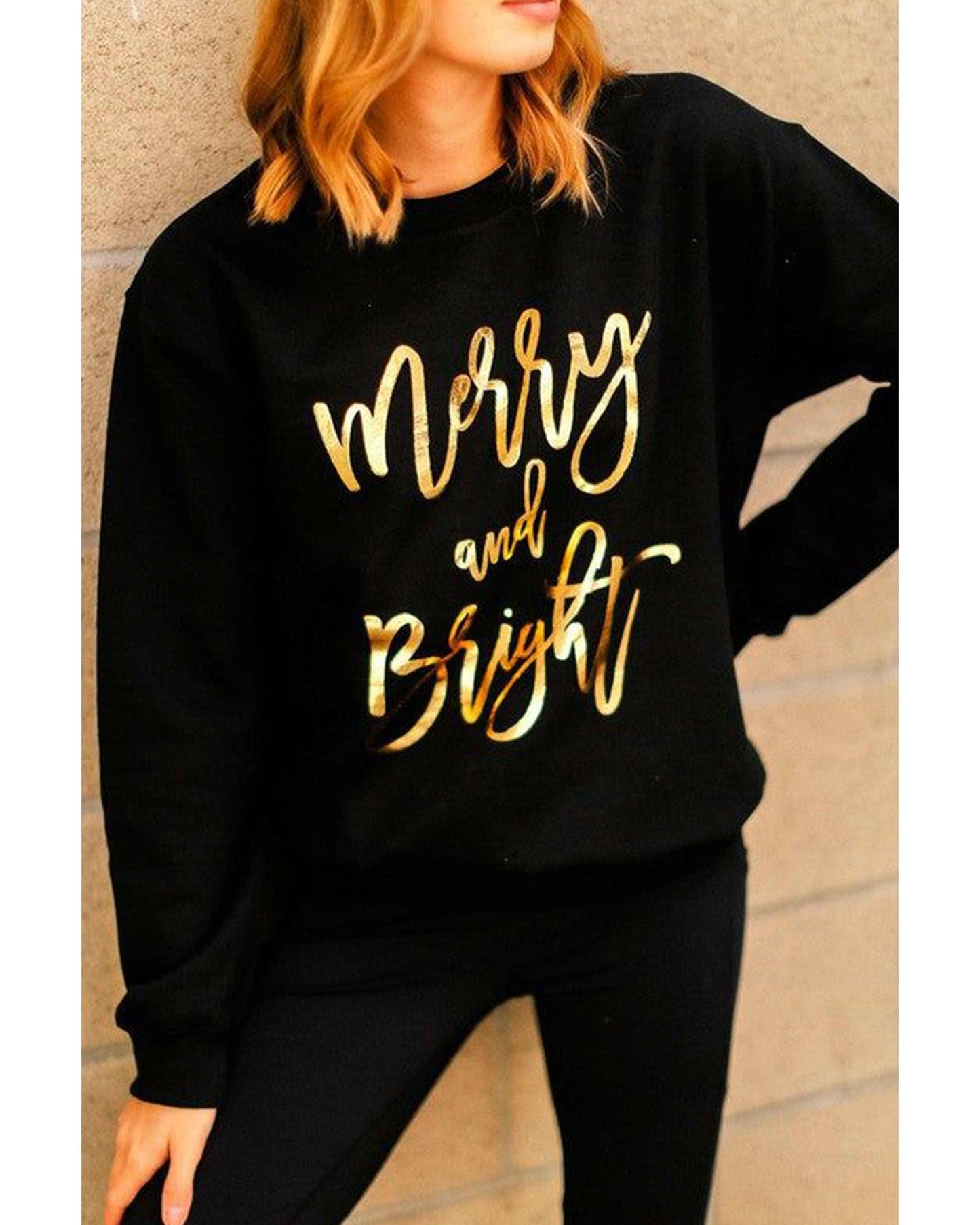 Azura Exchange Merry & Bright Print Sweatshirt - S