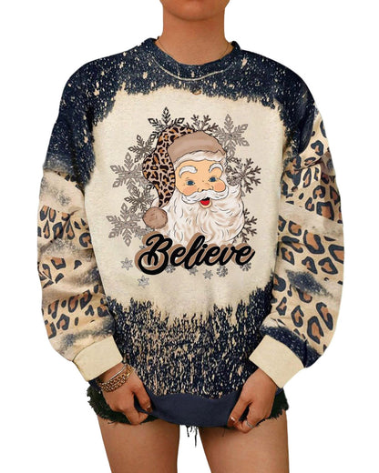 Azura Exchange Santa Clause Bleach Print Graphic Sweatshirt - S