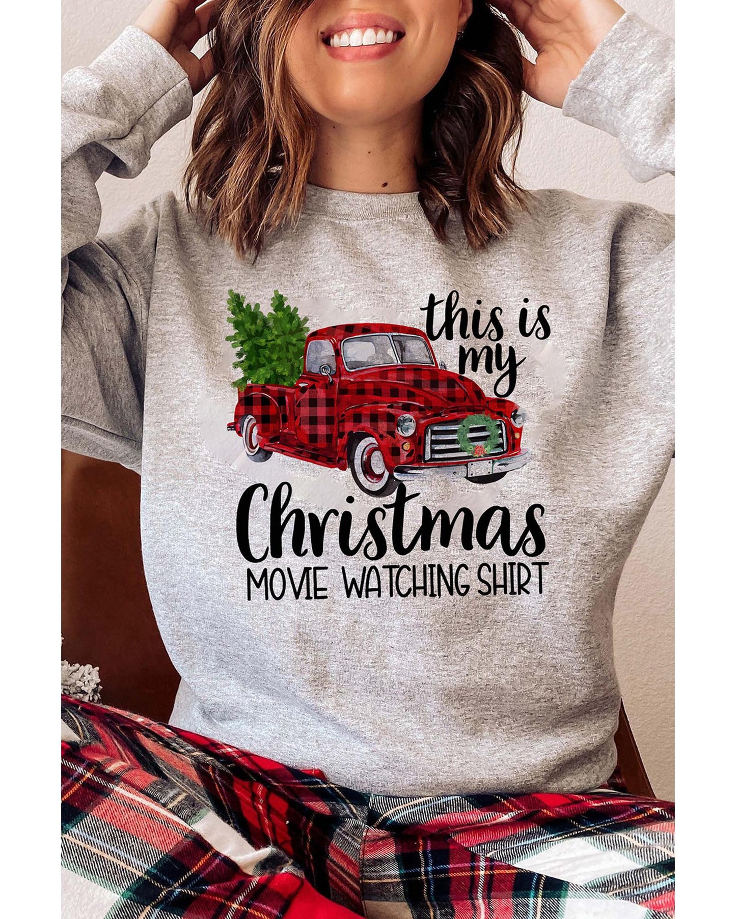 Azura Exchange Plaid Car Graphic Print Sweatshirt - 2XL