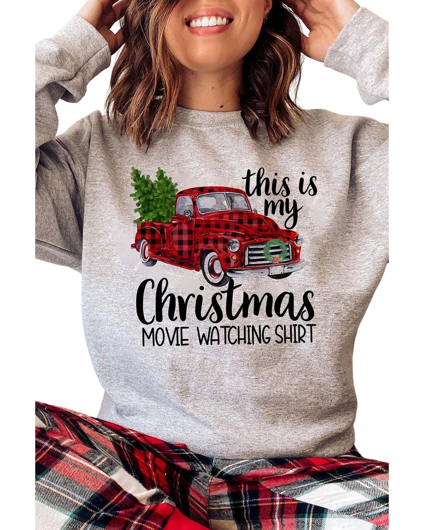 Azura Exchange Plaid Car Graphic Print Sweatshirt - 2XL