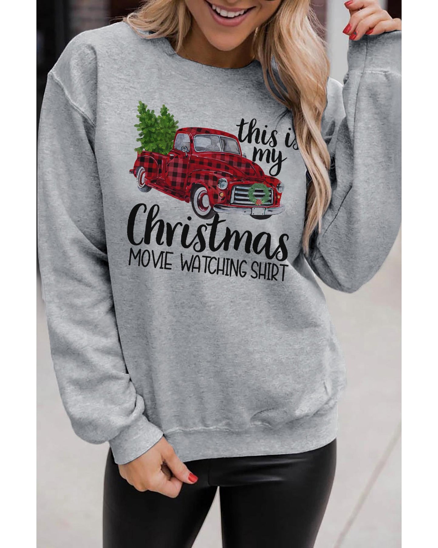 Azura Exchange Plaid Car Graphic Print Sweatshirt - L