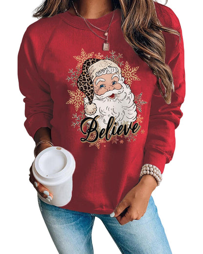 Azura Exchange Santa Claus Snowflake Graphic Sweatshirt - S