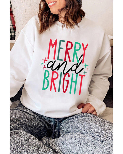 Azura Exchange Merry and Bright Long Sleeve Graphic Sweatshirt - M