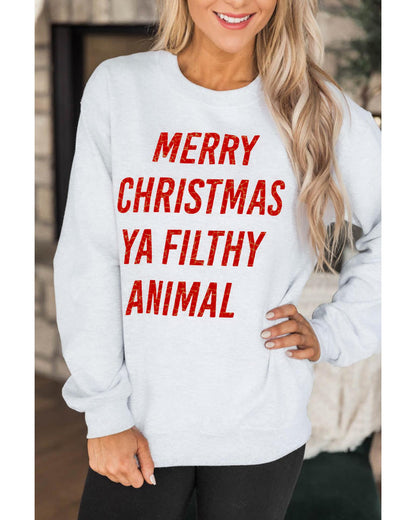 Azura Exchange Graphic Sweatshirt - Merry Christmas Ya Filthy Animal - 2XL