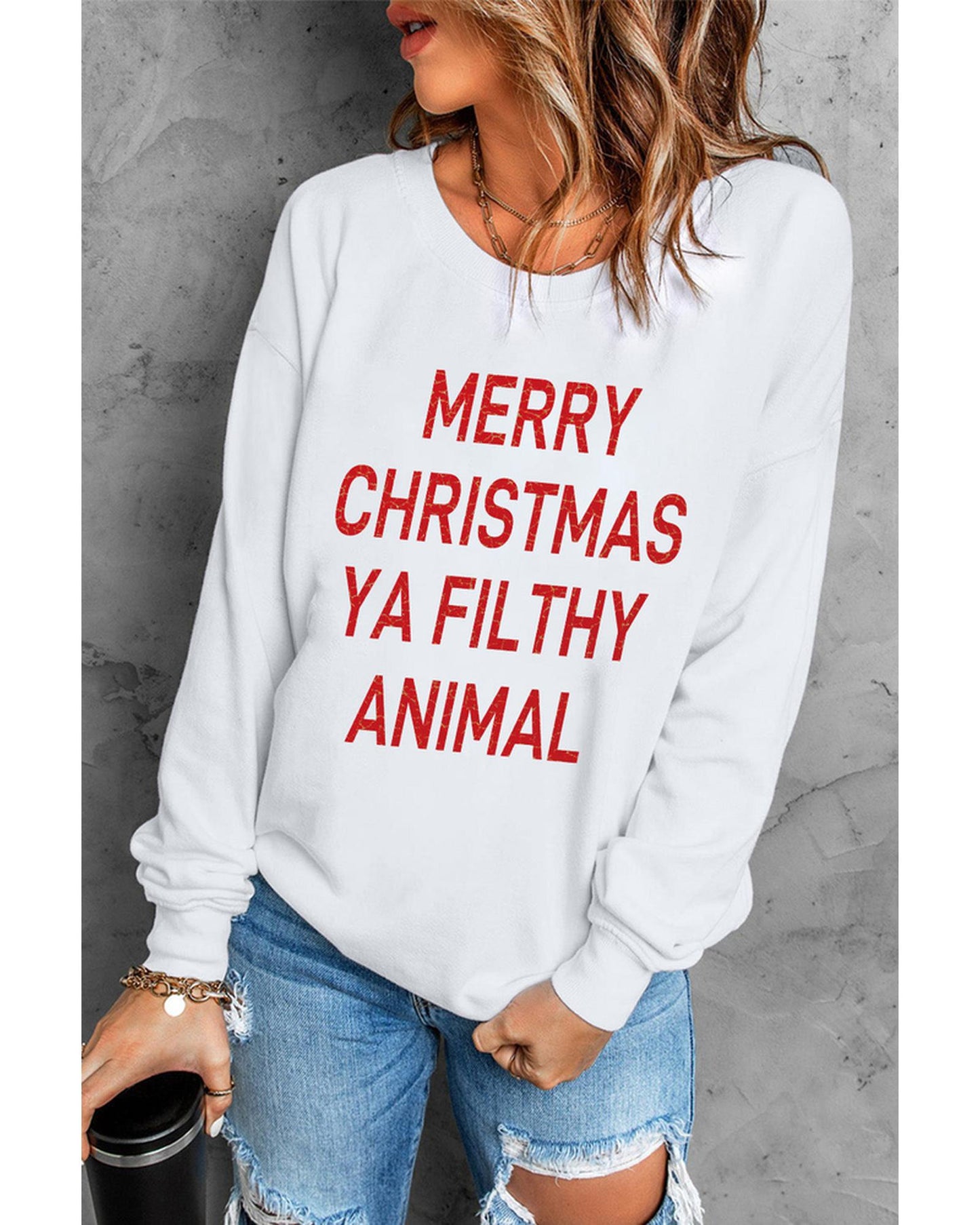 Azura Exchange Graphic Sweatshirt - Merry Christmas Ya Filthy Animal - 2XL