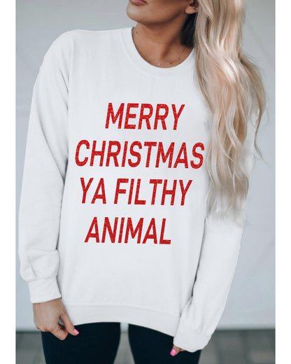 Azura Exchange Graphic Sweatshirt - Merry Christmas Ya Filthy Animal - 2XL