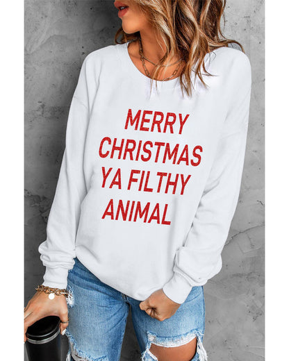 Azura Exchange Graphic Sweatshirt - Merry Christmas Ya Filthy Animal - M