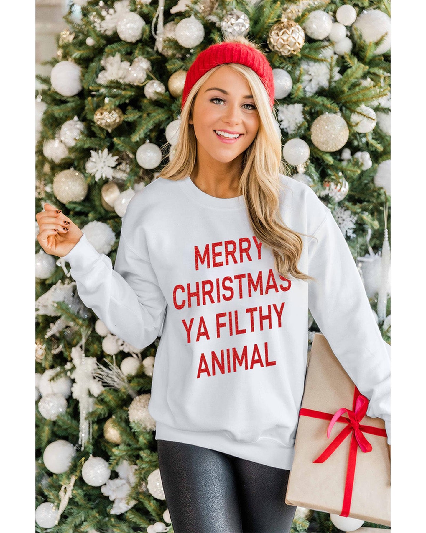 Azura Exchange Graphic Sweatshirt - Merry Christmas Ya Filthy Animal - M